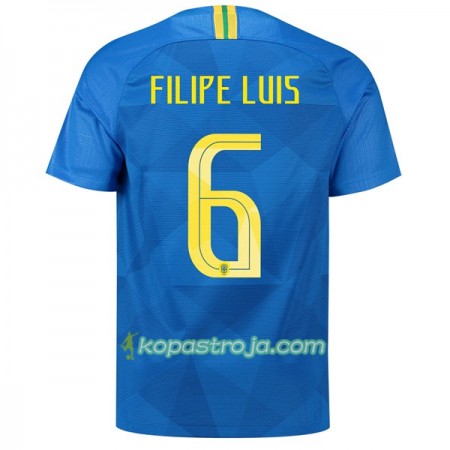 Billiga Fotbollströjor Brasilien Filipe Luis 6 VM 2018 Borta tröja